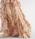 Alexandra Miro Cordelia embroidered tiered maxi skirt