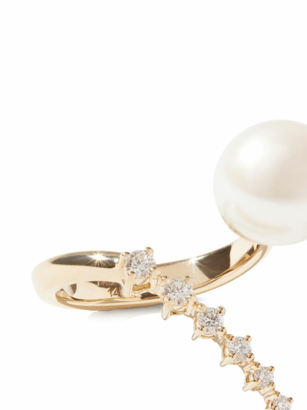Mizuki 14kt Yellow Gold Diamond And Pearl Ring