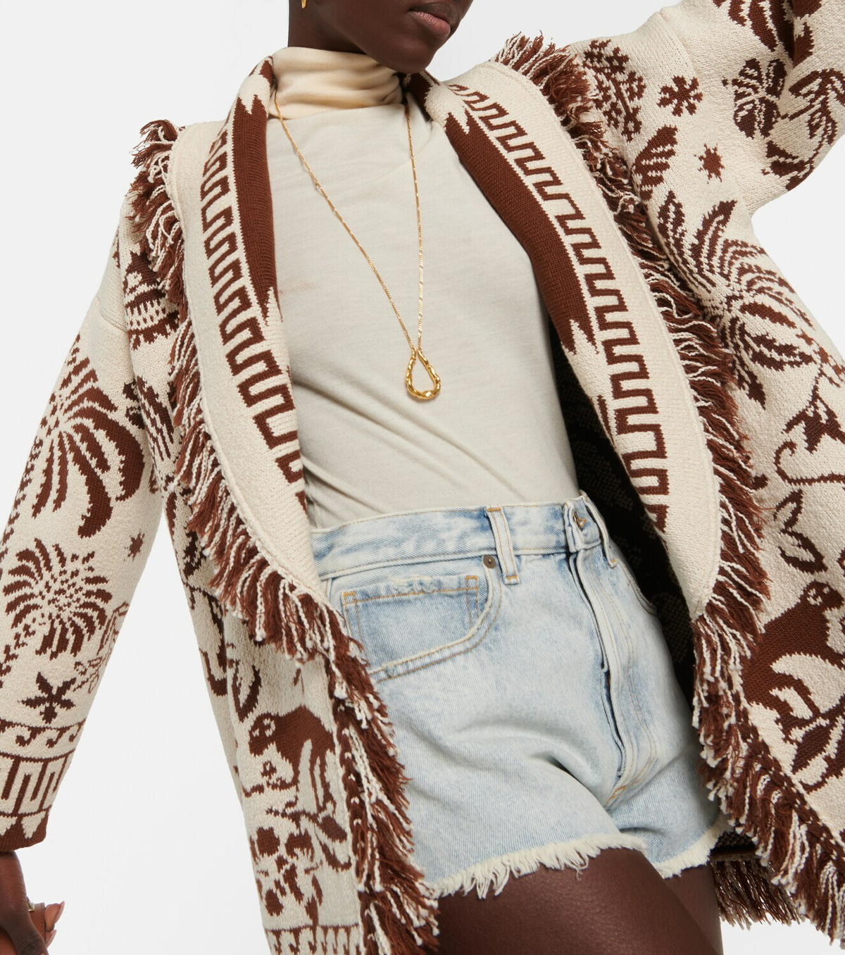 Alanui - Explosion Of Nature wool-blend cardigan