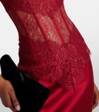 Rasario Corset off-shoulder lace and satin gown
