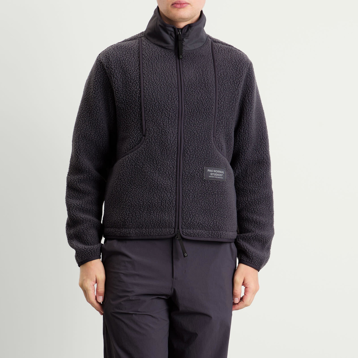 Pas Normal Studios Men's Off-Race Pile Fleece Jacket in Steel