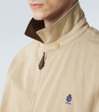 Prada Leather-trimmed cotton blouson jacket