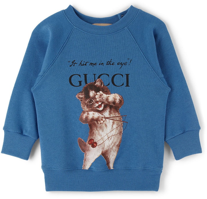 Photo: Gucci Baby Blue Cat Print Sweatshirt