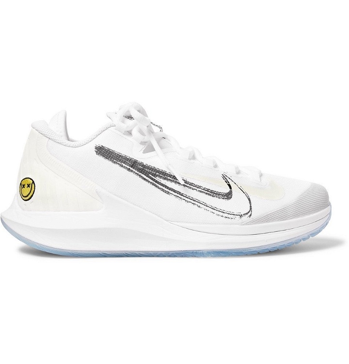 Photo: Nike Tennis - NikeCourt Air Zoom Zero HC Rubber-Panelled Mesh Tennis Sneakers - White
