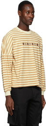 GCDS Yellow Striped SOS Long Sleeve T-Shirt