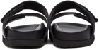 Palm Angels Black Leather Logo Sandals