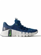 Nike Training - Free Metcon 5 Rubber-Trimmed Mesh Sneakers - Blue
