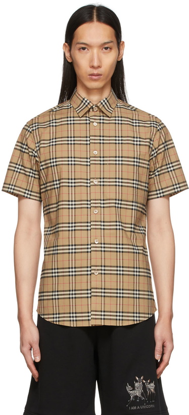 Photo: Burberry Beige Small Scale Check Shirt