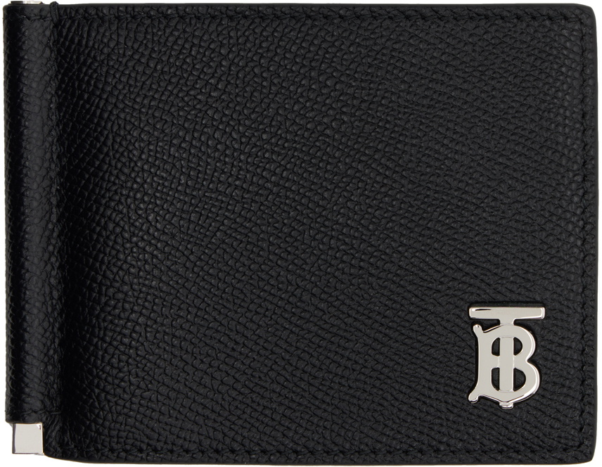Burberry Black TB Money Clip Wallet Burberry