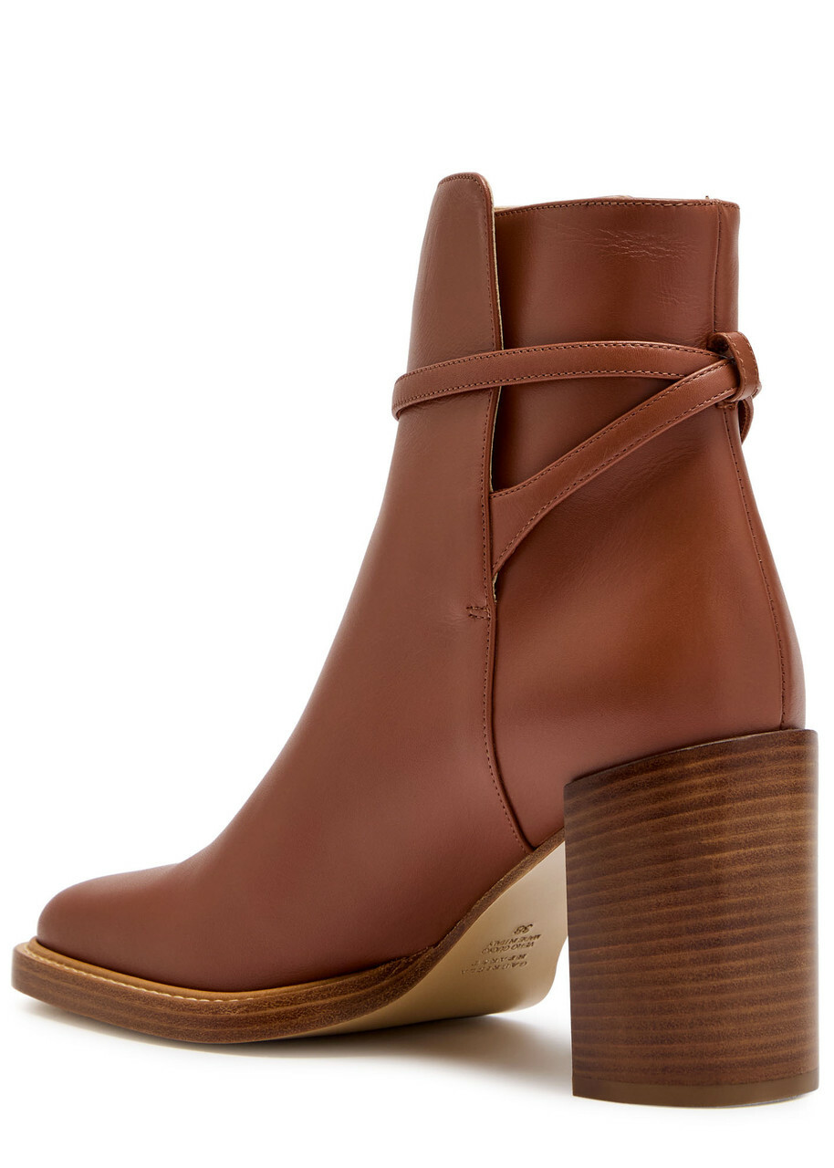 Gabriela Hearst Nina Leather Ankle Boots Tan