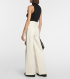 Peter Do Distressed high-rise wide-leg jeans