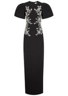 Rebecca Vallance Zephyr Embellished Crepe Gown Black