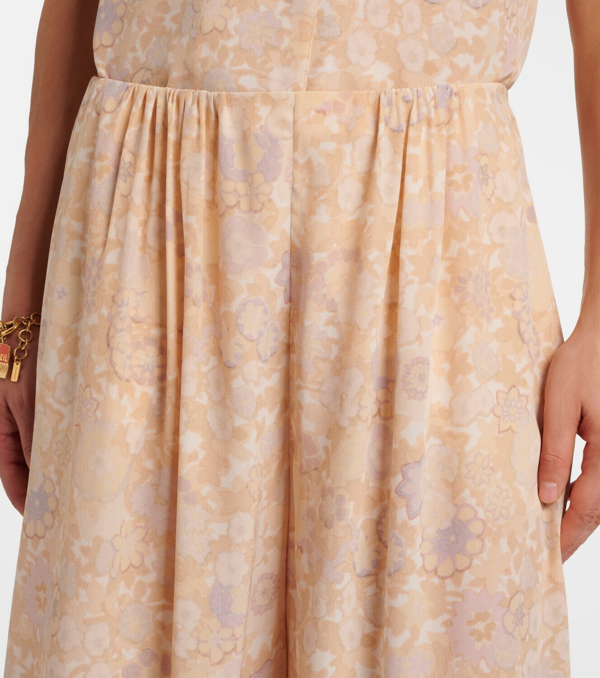 Chloé Floral ruffled silk wide-leg pants