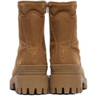 Balenciaga Tan Combat Strike Boots