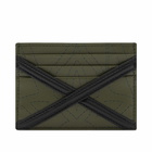 Alexander McQueen Men's Stitch Logo Card Holder in Dark Khaki/Black