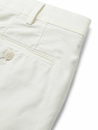 Loro Piana - Slim-Fit Washed Cotton-Blend Trousers - White