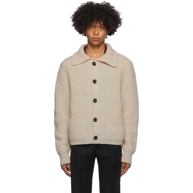 Photo: Dries Van Noten Beige Wool Cardigan