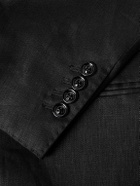 Brunello Cucinelli - Satin-Trimmed Linen Tuxedo Jacket - Black