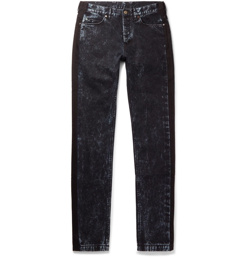 Lanvin - Slim-Fit Striped Bleached Denim Jeans - Men - Indigo Lanvin