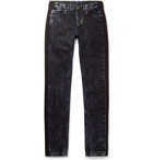 Lanvin - Slim-Fit Striped Bleached Denim Jeans - Men - Indigo