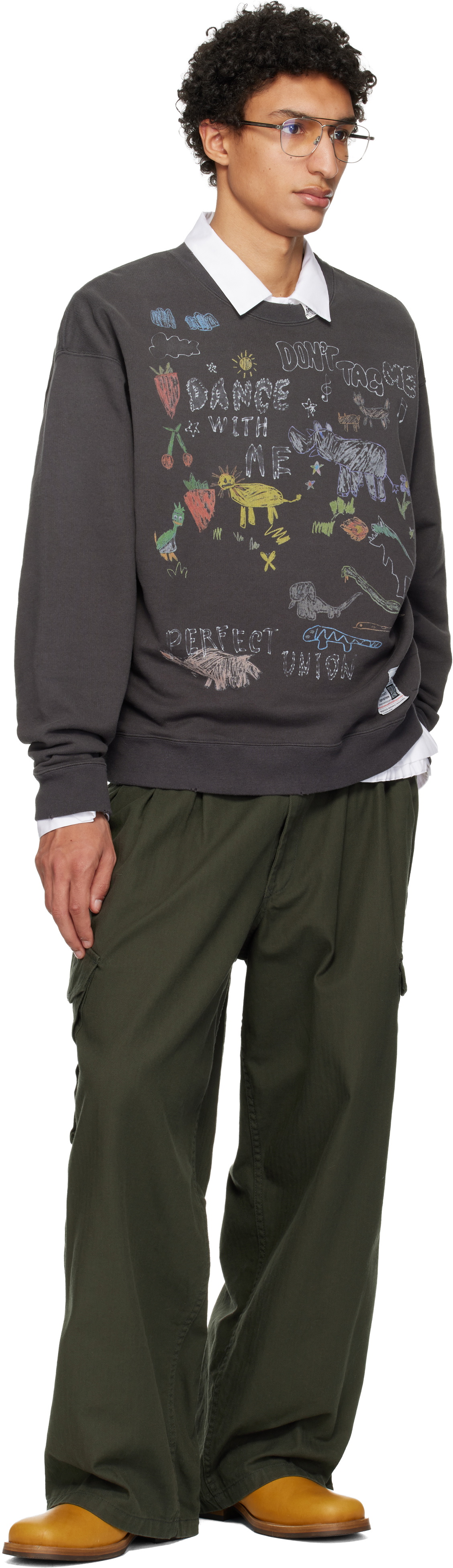 Maison MIHARA YASUHIRO Gray Kids Doodle Printed Sweatshirt