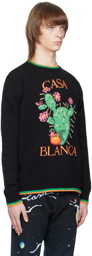 Casablanca Black Intarsia Sweater