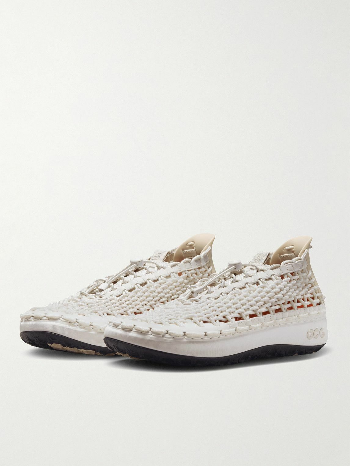 Nike - ACG Watercat Woven Leather And Rubber-Trimmed Woven Sneakers ...