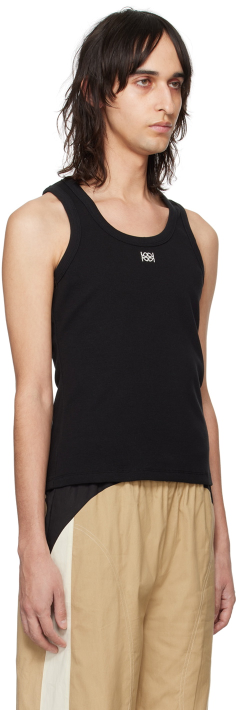Kijun Black Embroidered Tank Top