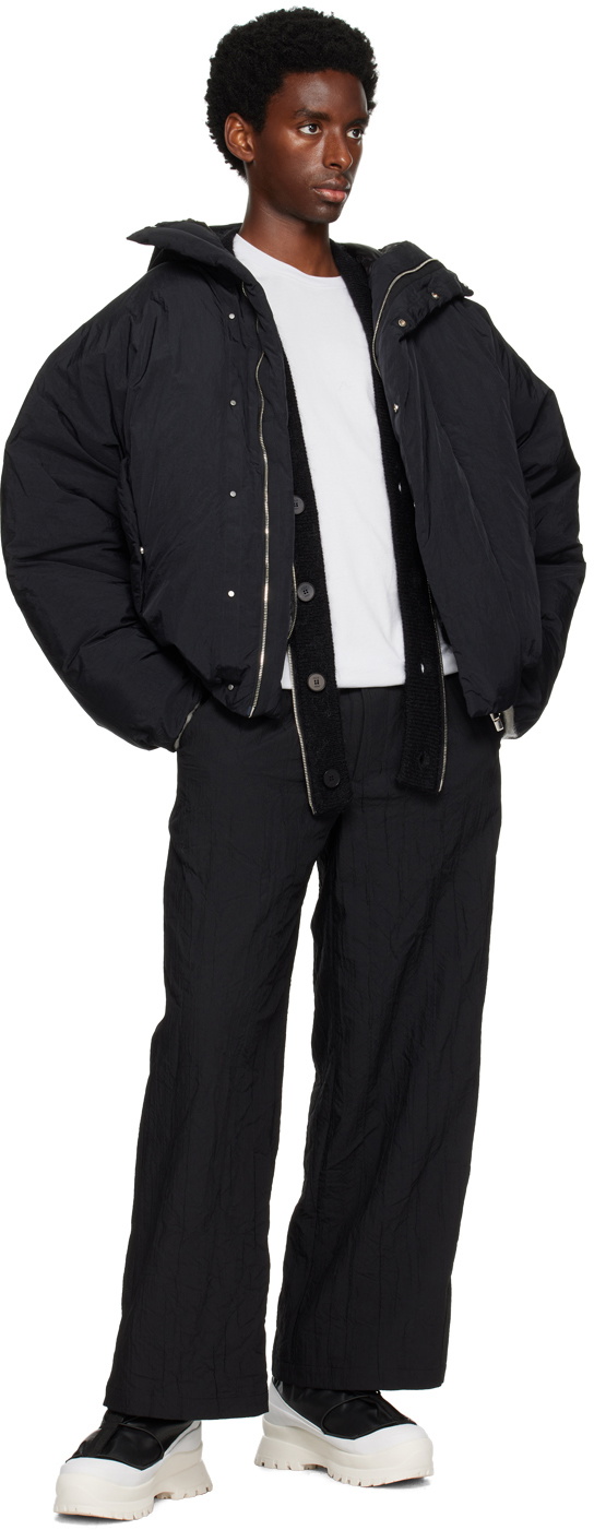 VEIN Black Crinkled Trousers