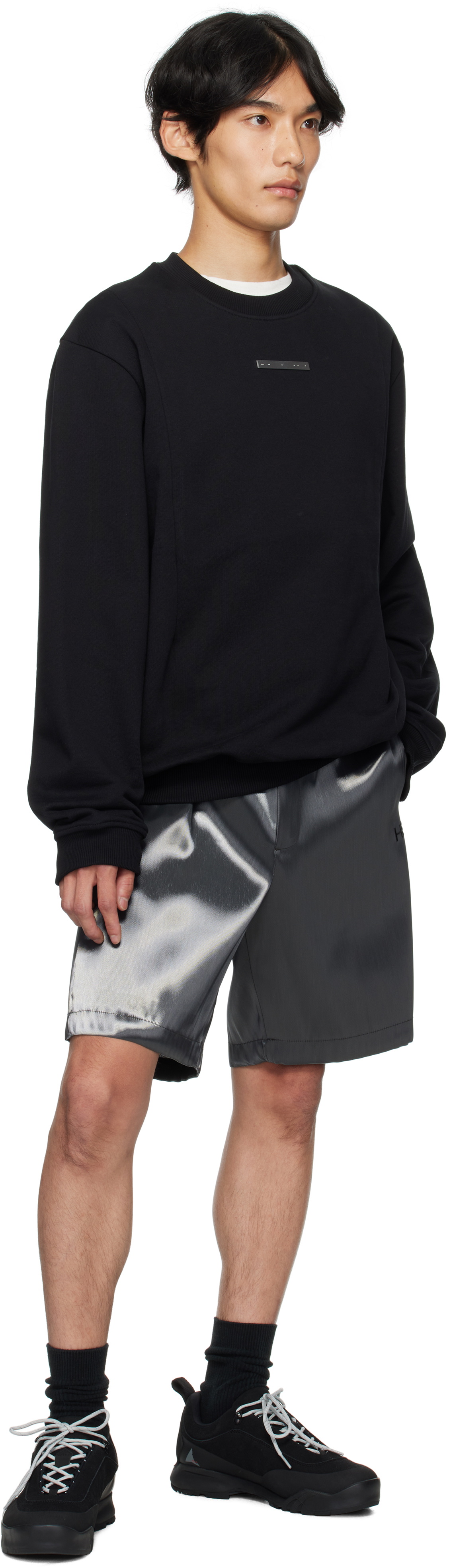 HELIOT EMIL Black Astrape Crewneck Sweatshirt