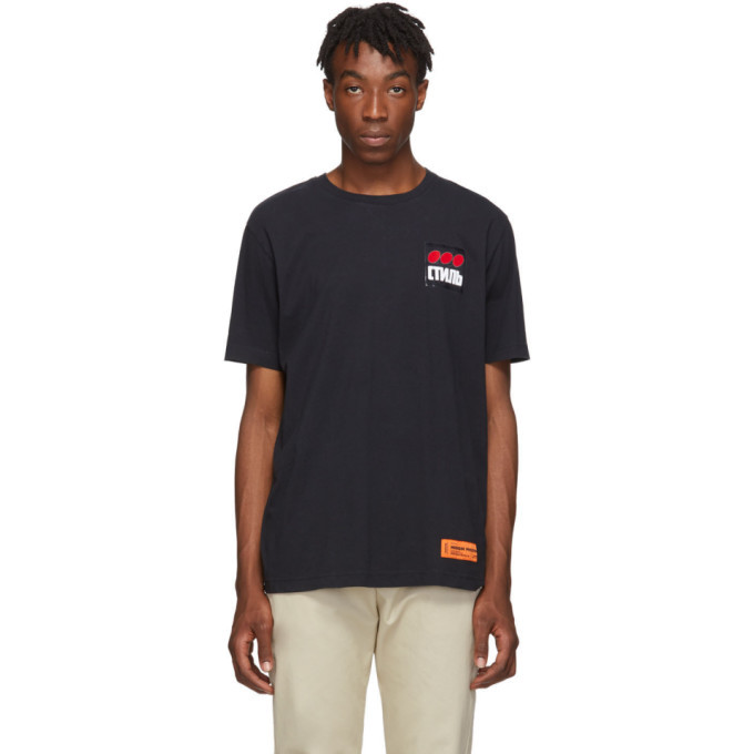 Photo: Heron Preston Black Style Dots Regular T-Shirt