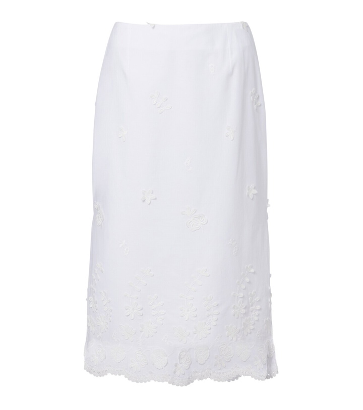 Photo: Altuzarra Malik embroidered cotton midi skirt