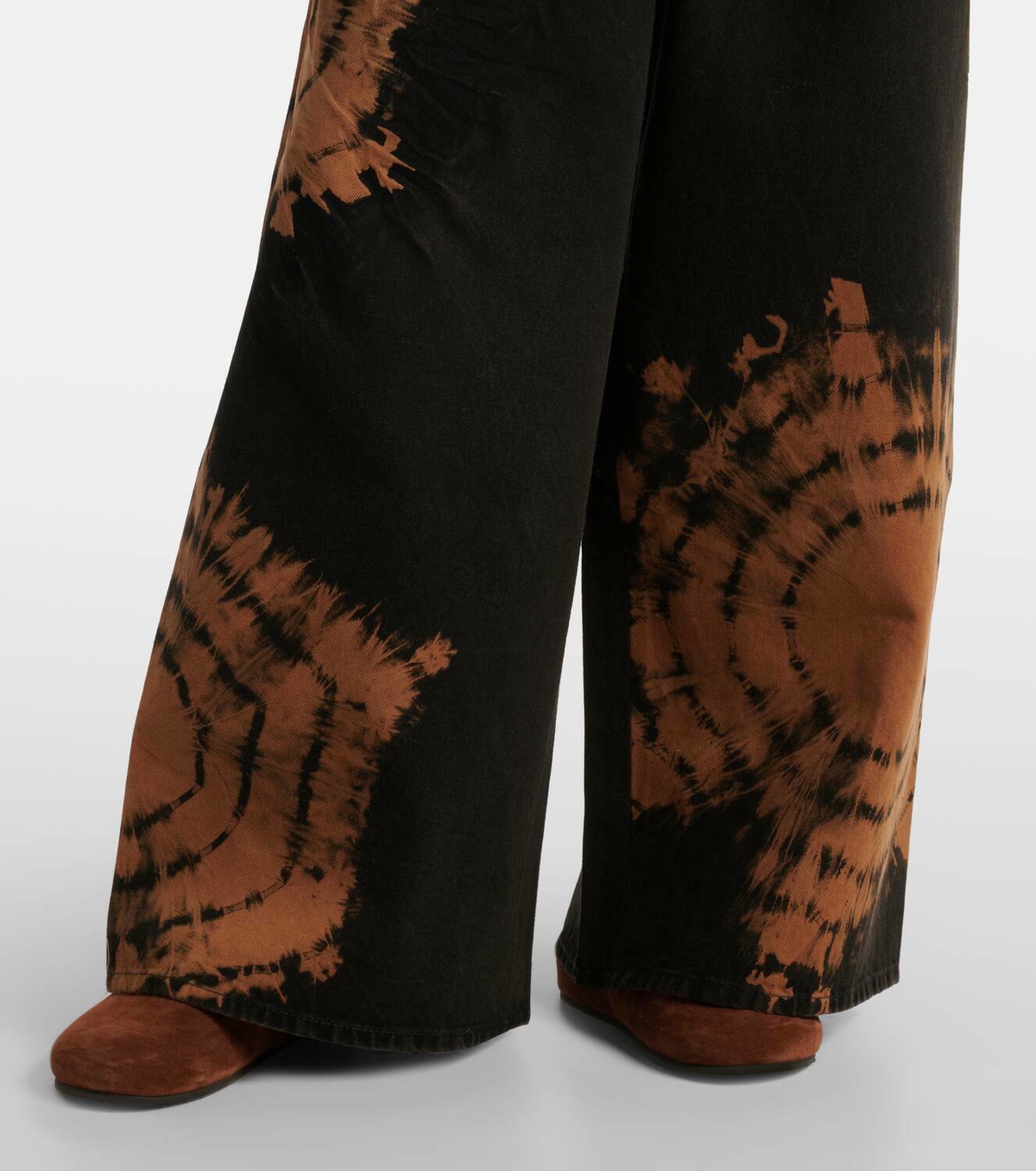 Alanui Printed cotton wide-leg pants