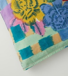 Lisa Corti Ankara Aqua rectangular cotton cushion