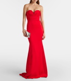 Alex Perry Gathered strapless satin gown