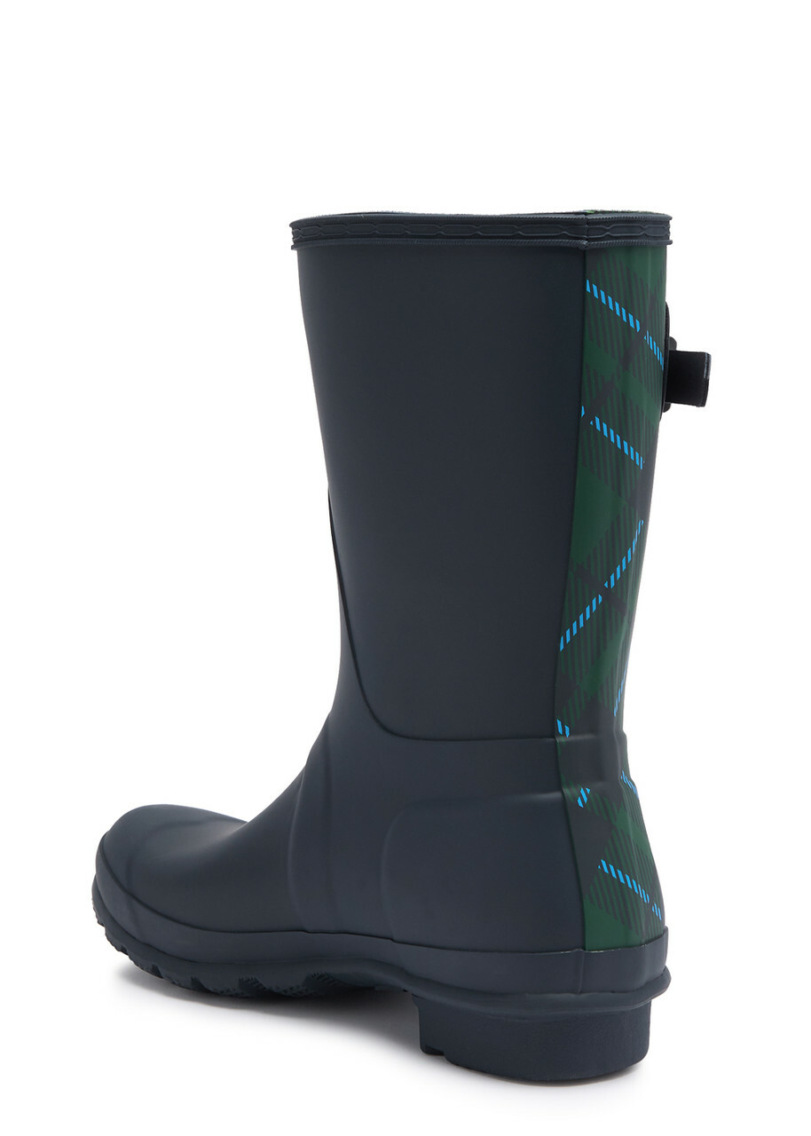 Hunter Original Short Panelled Rubber Wellington Boots Navy