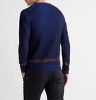 Incotex - Urban Traveller Slim-Fit Striped Ribbed Cotton-Blend Sweater - Blue