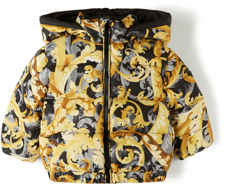 Photo: Versace Baby Black & Yellow Down Baroccoflage Jacket