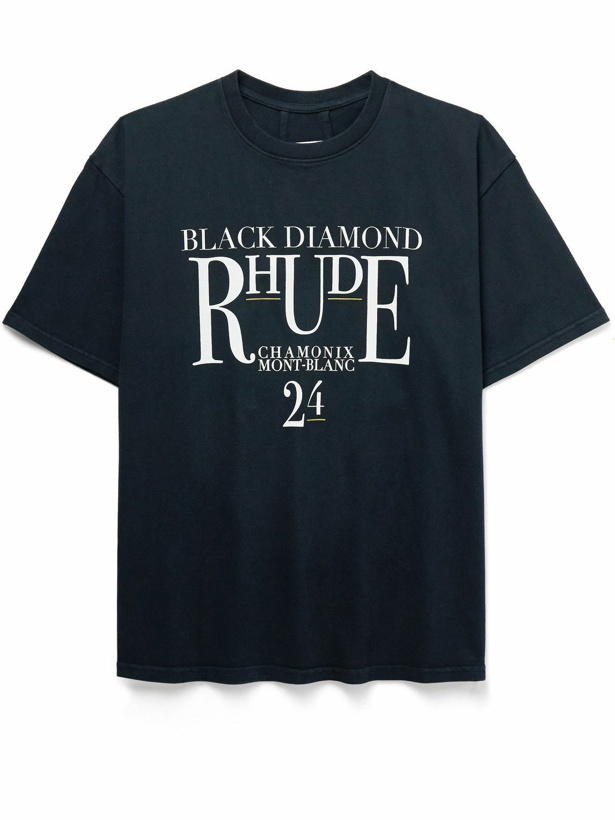 Photo: Rhude - Black Diamond Logo-Print Cotton-Jersey T-Shirt - Black