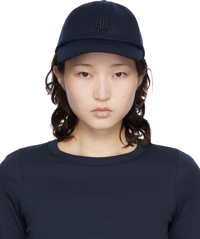 Photo: ANINE BING Navy Wool Jeremy Baseball Cap