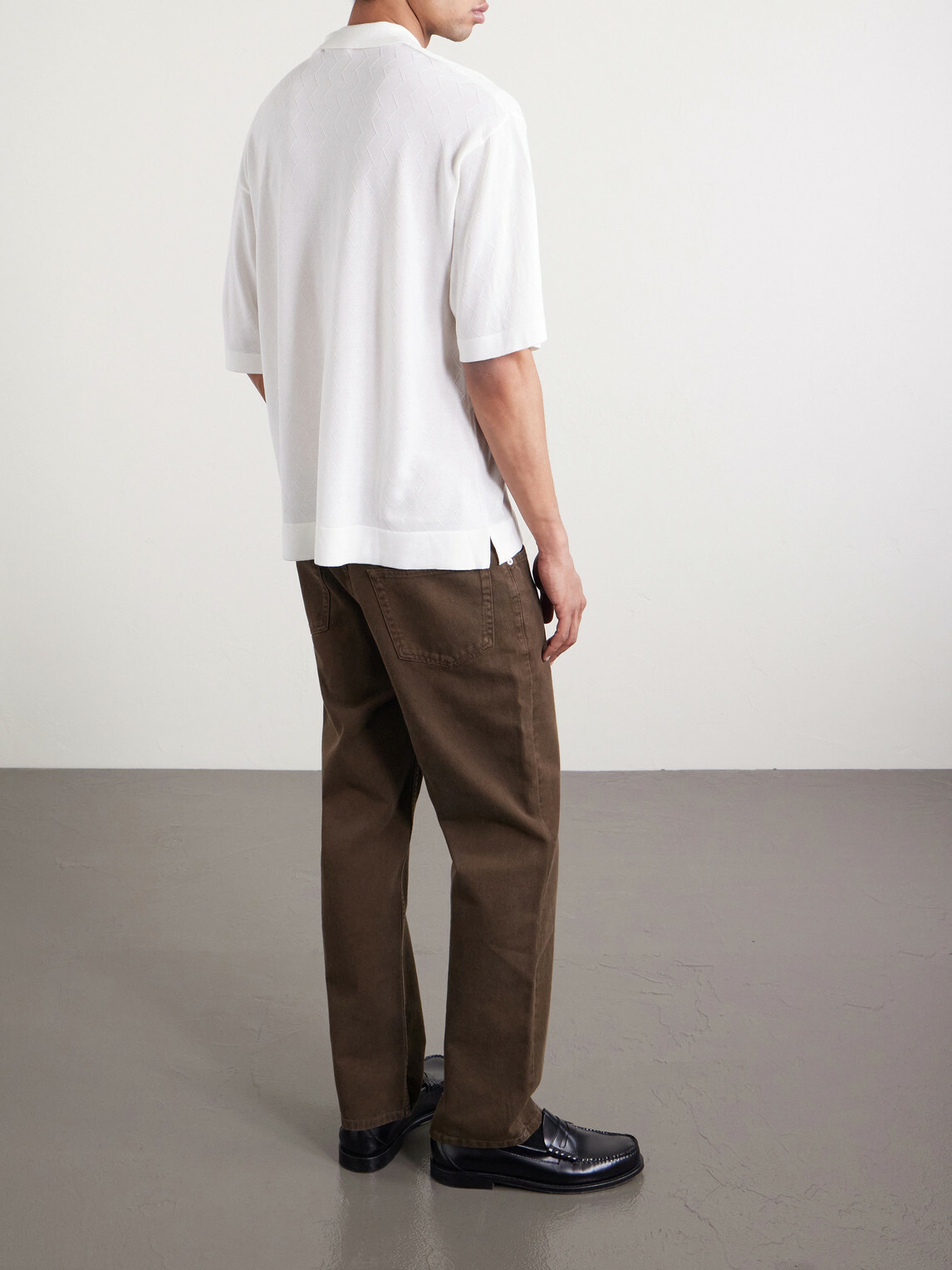 Officine Générale - Pele Lyocell and Wool-Blend Polo Shirt - Neutrals