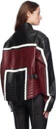 GCDS Black & Red Racing Leather Jacket