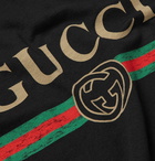 Gucci - Printed Distressed Cotton-Jersey T-Shirt - Men - Black