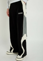 Amiri Colour-blocked Velour Track Pants Black