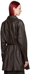 LEMAIRE Brown Loose Leather Jacket