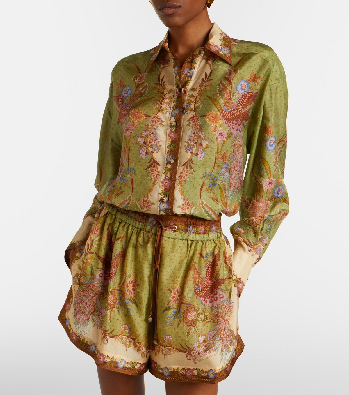 Zimmermann Indra printed silk shirt