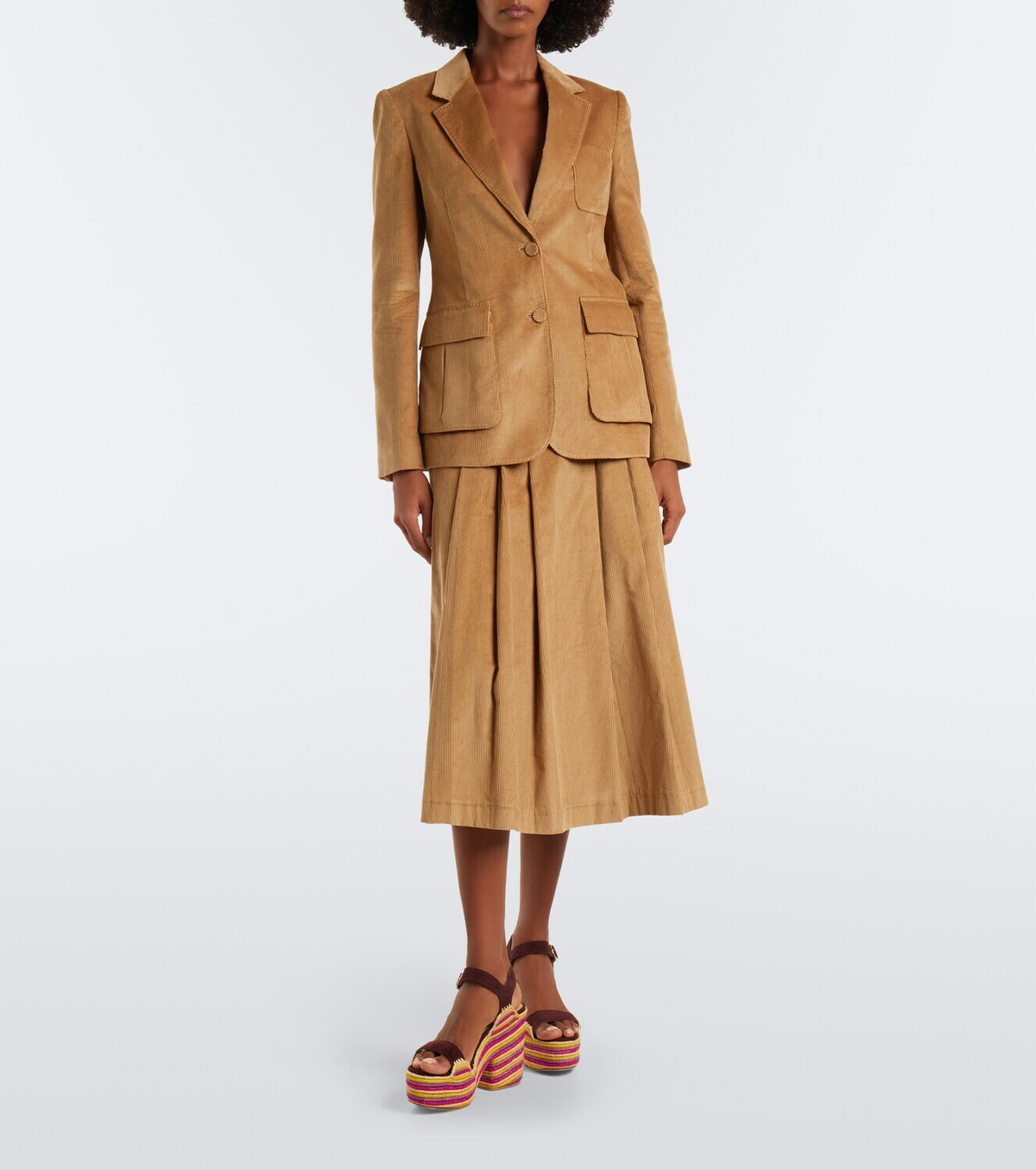 Gabriela Hearst Sardis suede and raffia platform sandals