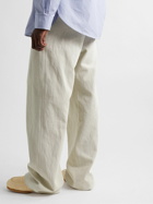 Nanushka - Tymeo Wide-Leg Cotton and Linen-Blend Twill Drawstring Trousers - Neutrals