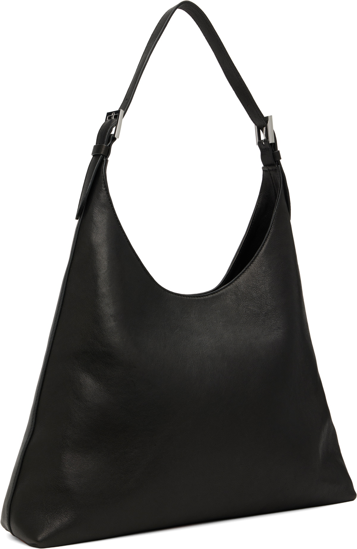 BY FAR Black Camryn Washed Leather Shoulder Bag