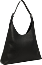 BY FAR Black Camryn Washed Leather Shoulder Bag